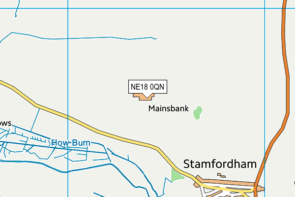 NE18 0QN map - OS VectorMap District (Ordnance Survey)