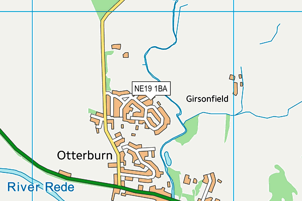 NE19 1BA map - OS VectorMap District (Ordnance Survey)