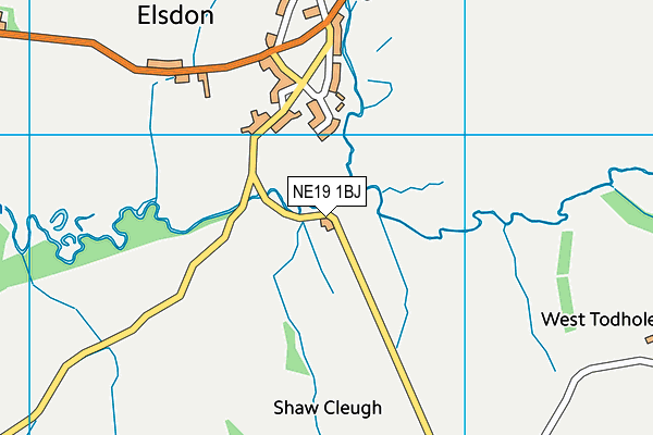 NE19 1BJ map - OS VectorMap District (Ordnance Survey)