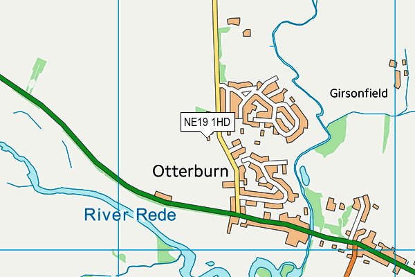 NE19 1HD map - OS VectorMap District (Ordnance Survey)