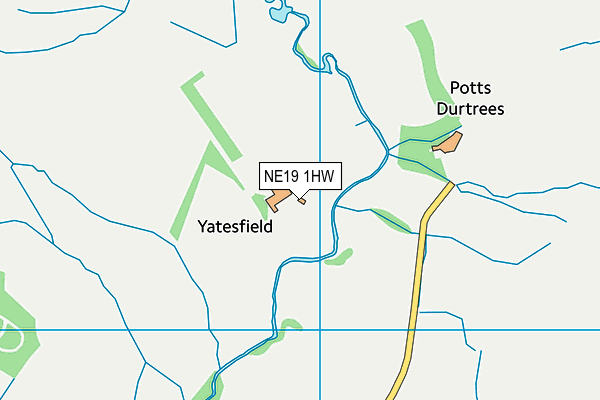 NE19 1HW map - OS VectorMap District (Ordnance Survey)