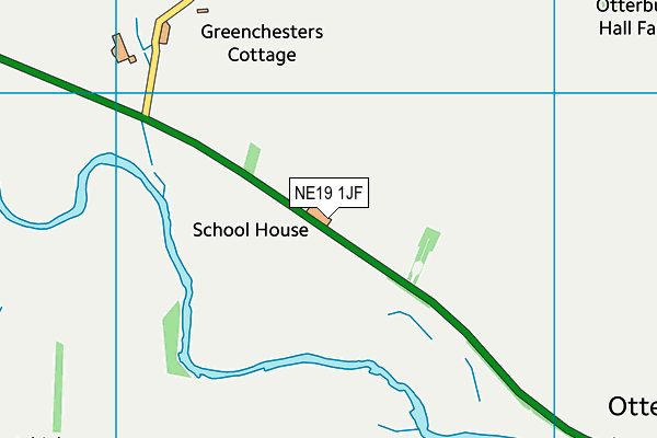 Otterburn Primary School map (NE19 1JF) - OS VectorMap District (Ordnance Survey)