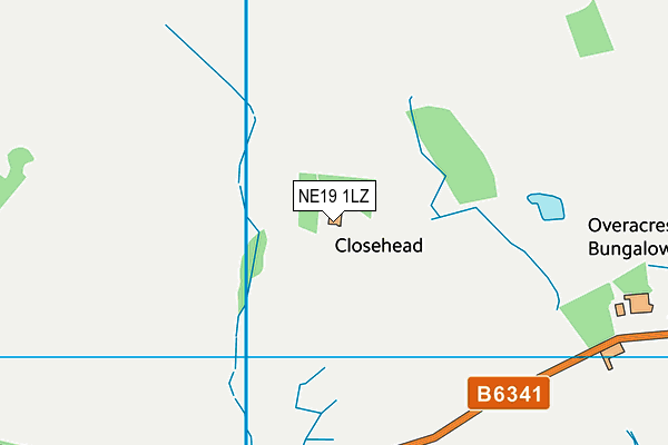 NE19 1LZ map - OS VectorMap District (Ordnance Survey)