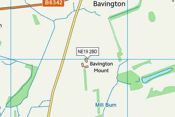 NE19 2BD map - OS VectorMap District (Ordnance Survey)