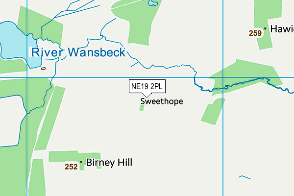 NE19 2PL map - OS VectorMap District (Ordnance Survey)