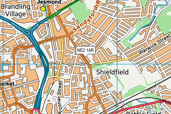 NE2 1AR map - OS VectorMap District (Ordnance Survey)