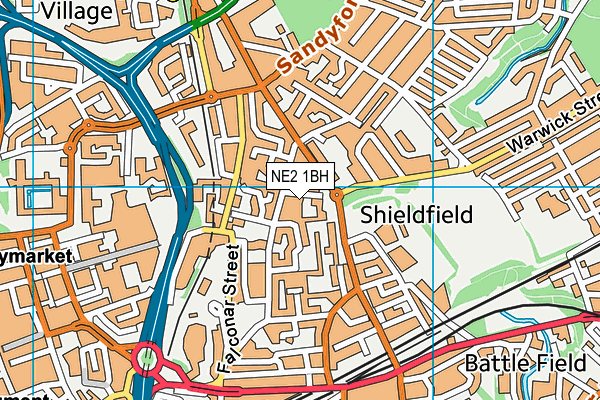 NE2 1BH map - OS VectorMap District (Ordnance Survey)