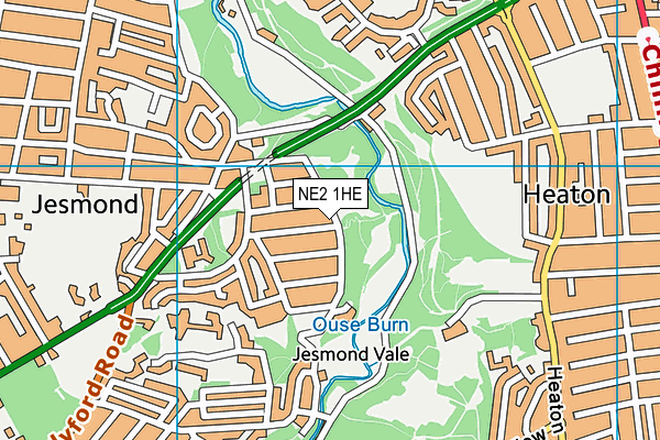 NE2 1HE map - OS VectorMap District (Ordnance Survey)
