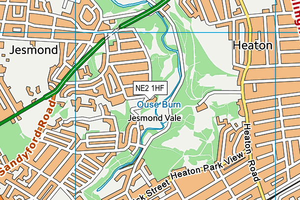 NE2 1HF map - OS VectorMap District (Ordnance Survey)