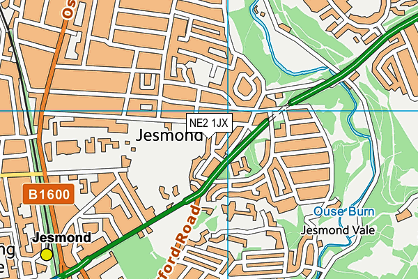 NE2 1JX map - OS VectorMap District (Ordnance Survey)