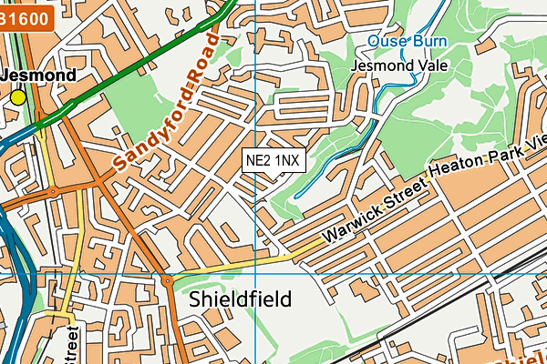 NE2 1NX map - OS VectorMap District (Ordnance Survey)