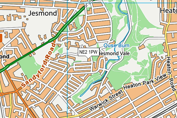 NE2 1PW map - OS VectorMap District (Ordnance Survey)