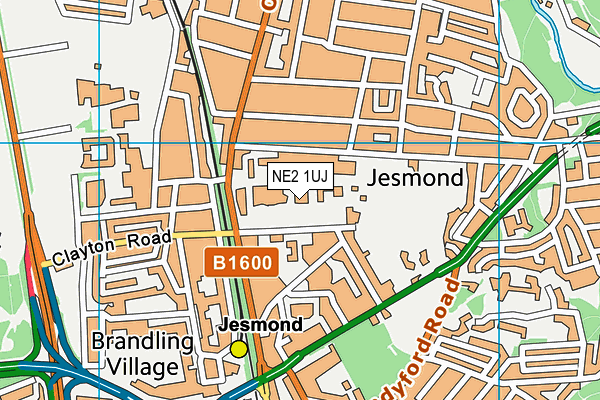 NE2 1UJ map - OS VectorMap District (Ordnance Survey)