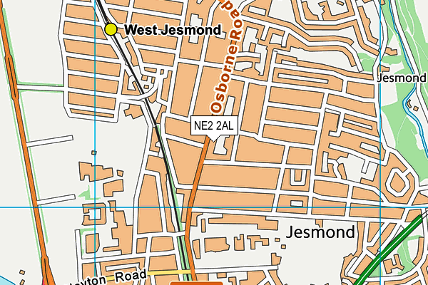 NE2 2AL map - OS VectorMap District (Ordnance Survey)