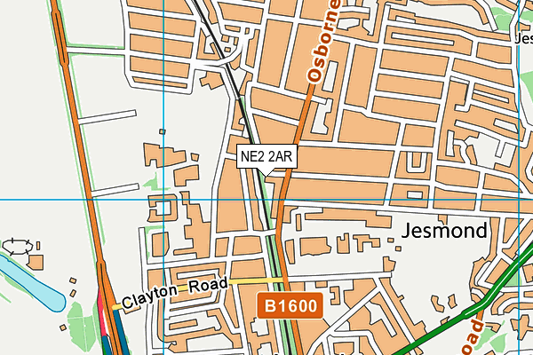 NE2 2AR map - OS VectorMap District (Ordnance Survey)