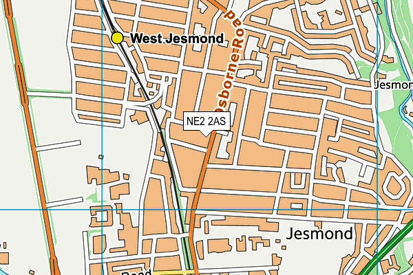 NE2 2AS map - OS VectorMap District (Ordnance Survey)