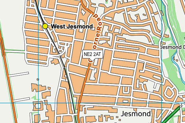 NE2 2AT map - OS VectorMap District (Ordnance Survey)