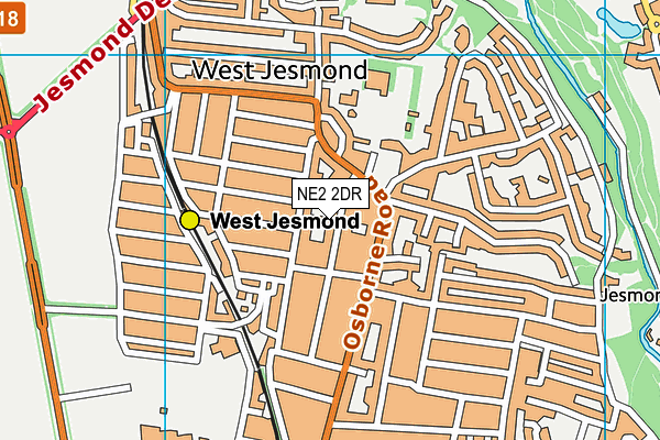 NE2 2DR map - OS VectorMap District (Ordnance Survey)