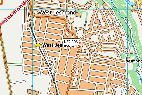 NE2 2DS map - OS VectorMap District (Ordnance Survey)