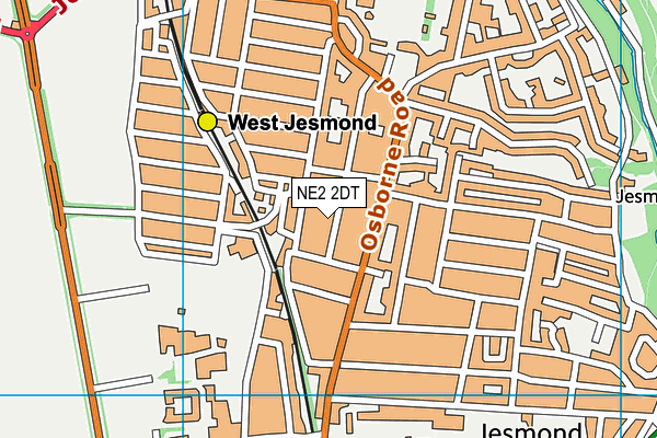 NE2 2DT map - OS VectorMap District (Ordnance Survey)