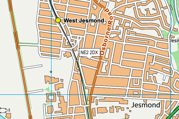 NE2 2DX map - OS VectorMap District (Ordnance Survey)