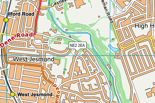 NE2 2EA map - OS VectorMap District (Ordnance Survey)