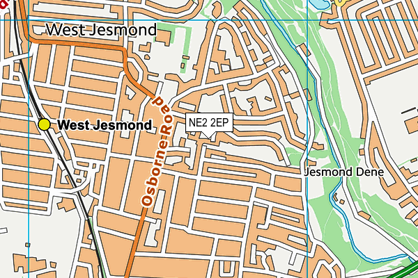 NE2 2EP map - OS VectorMap District (Ordnance Survey)