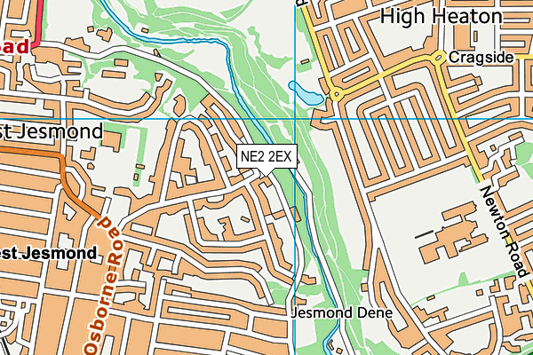 NE2 2EX map - OS VectorMap District (Ordnance Survey)