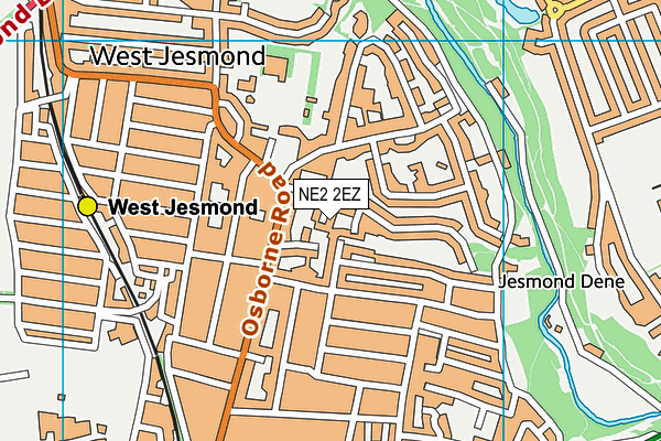 NE2 2EZ map - OS VectorMap District (Ordnance Survey)