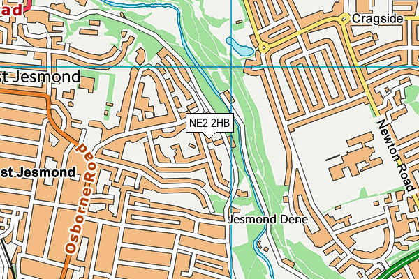 NE2 2HB map - OS VectorMap District (Ordnance Survey)
