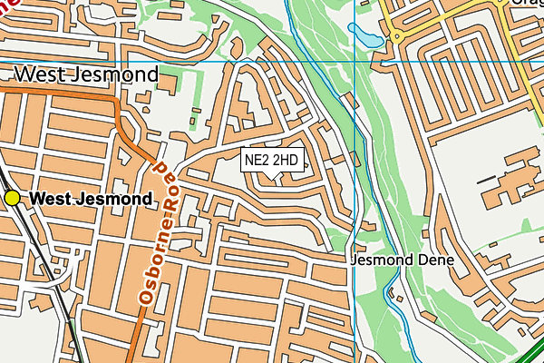 NE2 2HD map - OS VectorMap District (Ordnance Survey)