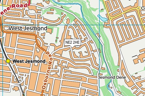 NE2 2HE map - OS VectorMap District (Ordnance Survey)