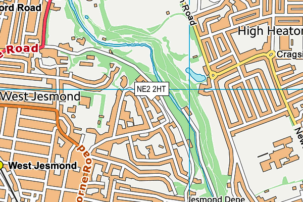 NE2 2HT map - OS VectorMap District (Ordnance Survey)