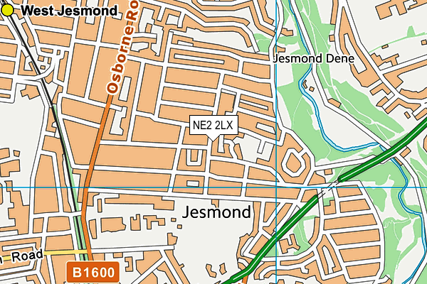 NE2 2LX map - OS VectorMap District (Ordnance Survey)