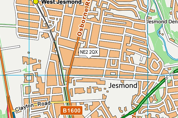 NE2 2QX map - OS VectorMap District (Ordnance Survey)
