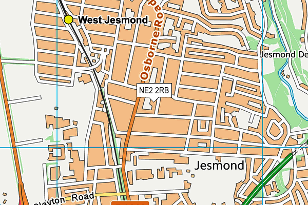 NE2 2RB map - OS VectorMap District (Ordnance Survey)