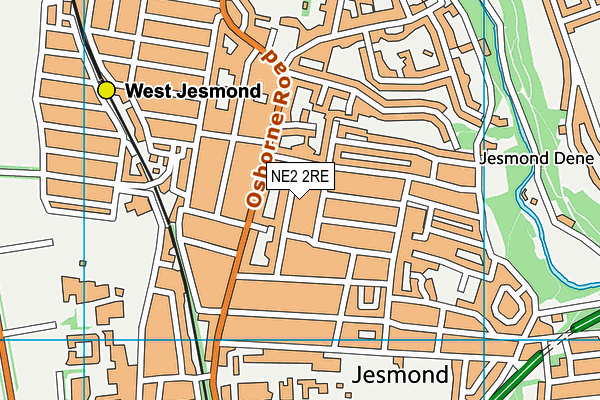 NE2 2RE map - OS VectorMap District (Ordnance Survey)