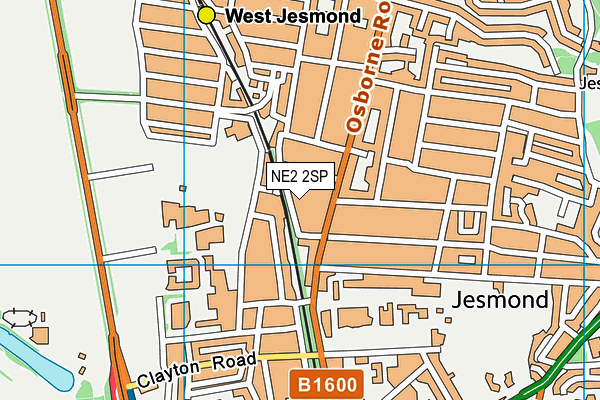 NE2 2SP map - OS VectorMap District (Ordnance Survey)