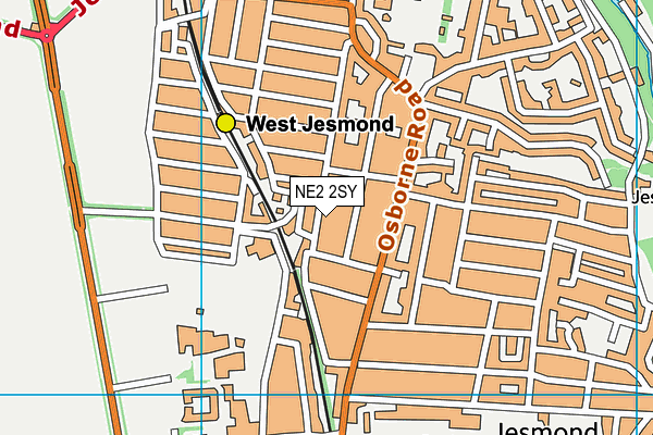 NE2 2SY map - OS VectorMap District (Ordnance Survey)