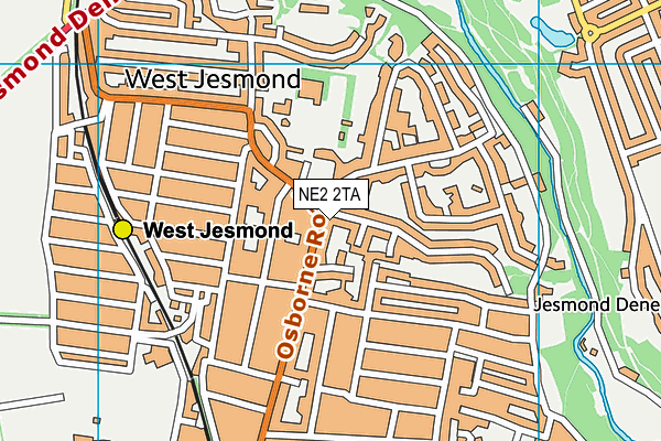 NE2 2TA map - OS VectorMap District (Ordnance Survey)
