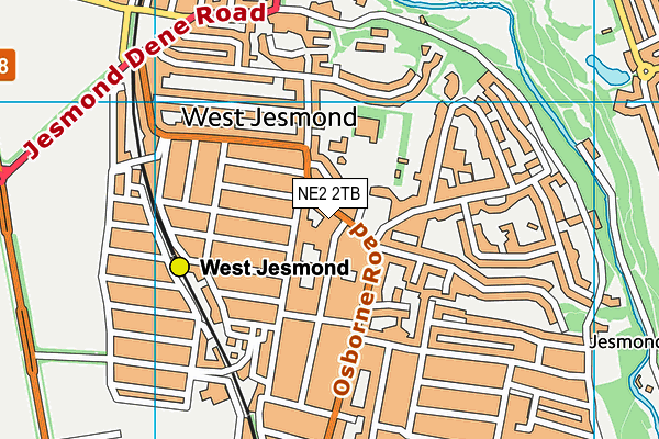 NE2 2TB map - OS VectorMap District (Ordnance Survey)