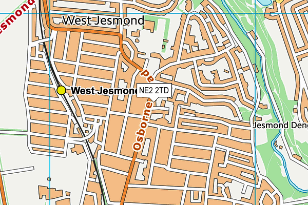 Jesmond Lawn Tennis Club map (NE2 2TD) - OS VectorMap District (Ordnance Survey)