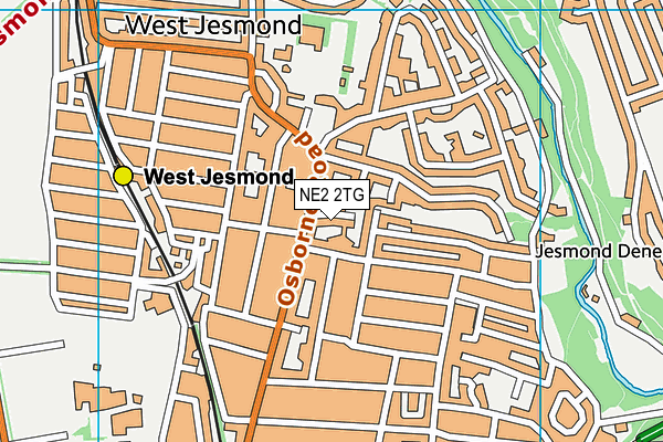 NE2 2TG map - OS VectorMap District (Ordnance Survey)