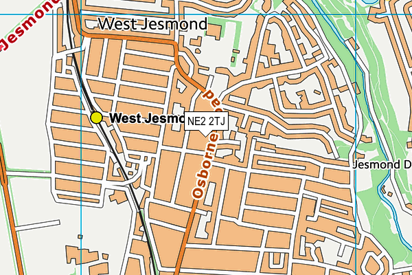 NE2 2TJ map - OS VectorMap District (Ordnance Survey)