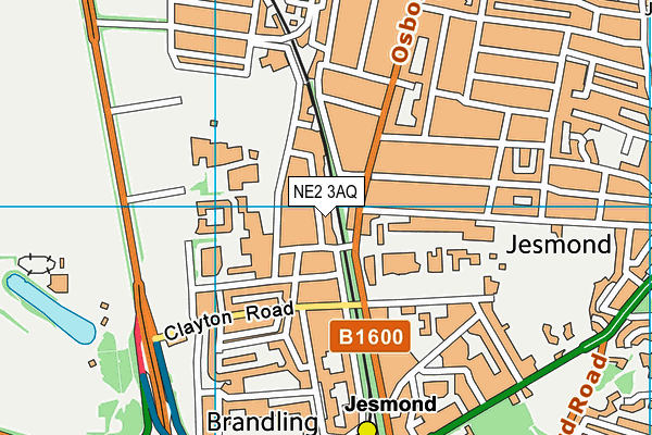 NE2 3AQ map - OS VectorMap District (Ordnance Survey)