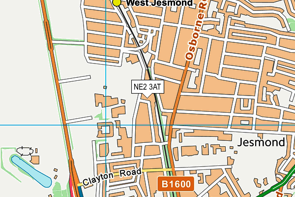NE2 3AT map - OS VectorMap District (Ordnance Survey)