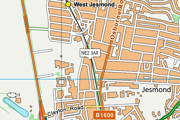 NE2 3AX map - OS VectorMap District (Ordnance Survey)