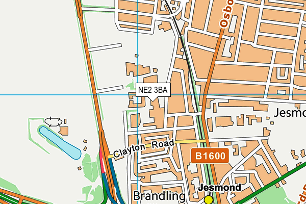 Newcastle High School For Girls map (NE2 3BA) - OS VectorMap District (Ordnance Survey)