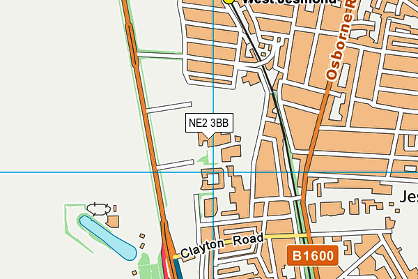 NE2 3BB map - OS VectorMap District (Ordnance Survey)