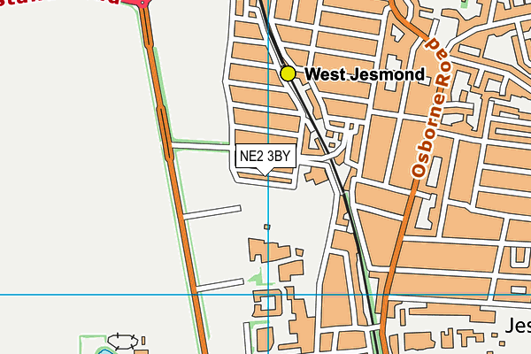 NE2 3BY map - OS VectorMap District (Ordnance Survey)